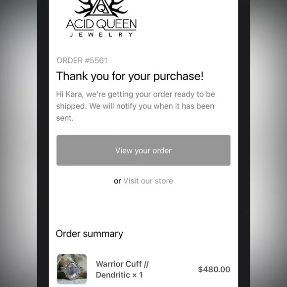 Acid Queen dendritic agate cuff - Picture 2 of 2